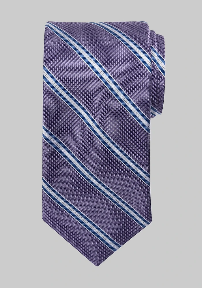 Men's Reserve Collection Two Lane Stripe Tie, Purple, One Size