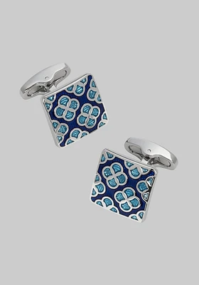 JoS. A. Bank Men's Square Medallion Cufflinks, Metal Silver, One Size