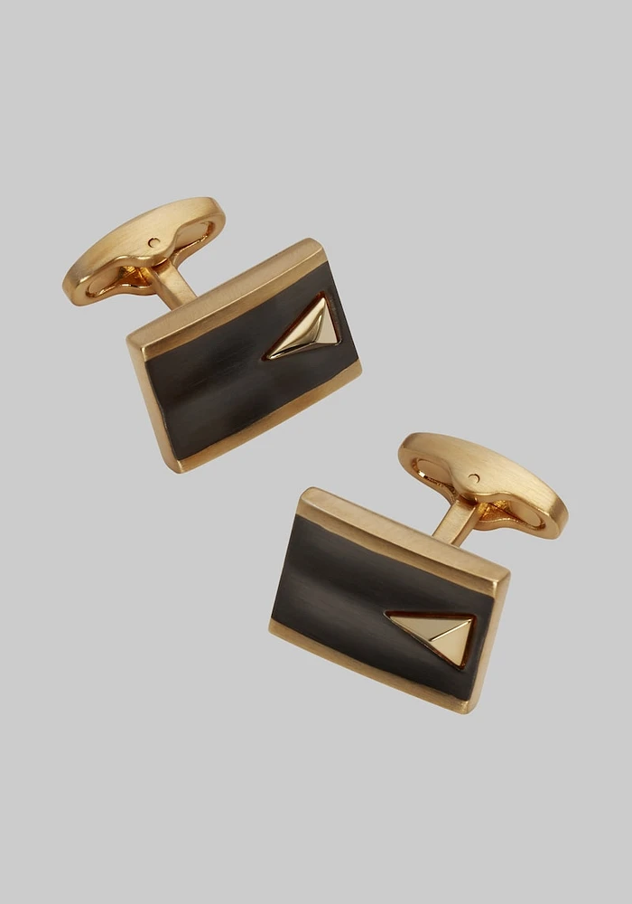 Men's Rose Gold & Gunmetal Cufflinks, Metal Gold, One Size