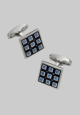 JoS. A. Bank Men's Square Grid Cufflinks, Metal Silver, One Size