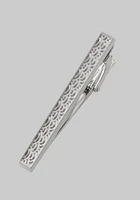 Men's Cloud Pattern Tie Bar, Metal Silver, One Size