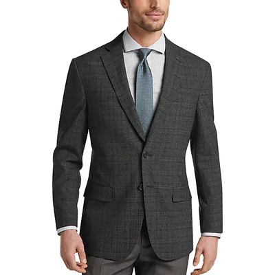 Awearness Kenneth Cole Men's Charcoal Plaid Slim Fit Sport Coat