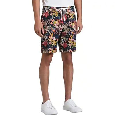 Paisley & Gray Men's Slim Fit Twill Shorts Dark Tropics Print
