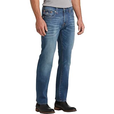 True Religion Men's Ricky Classic Fit Jeans Medium Blue Wash - Size: 42W x 32L