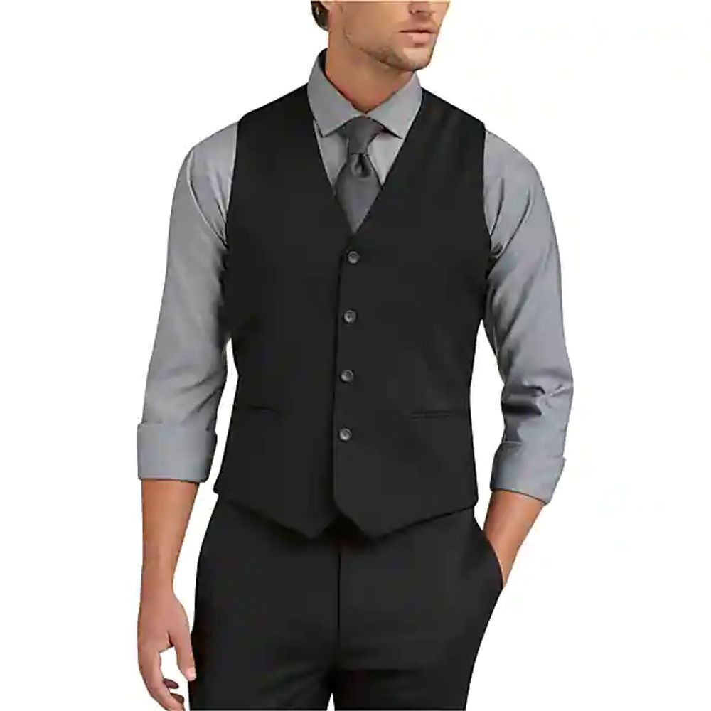 Awearness Kenneth Cole AWEAR-TECH Slim Fit Men's Suit Separates Vest Black
