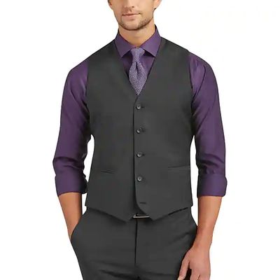 Awearness Kenneth Cole AWEAR-TECH Charcoal Extreme Slim Fit Men's Suit Separates Vest