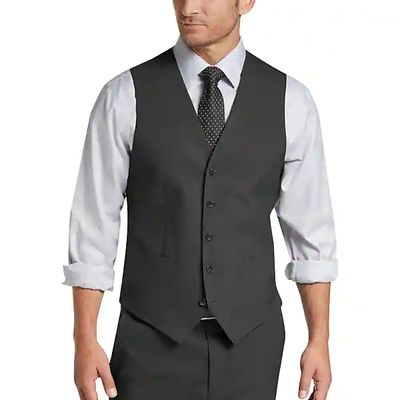 Joseph Abboud Charcoal Tic Modern Fit Men's Suit Separates Vest