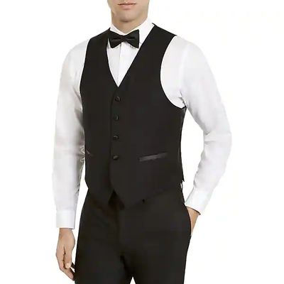 Lauren By Ralph Lauren Men's Classic Fit Suit Separates Tuxedo Vest Black