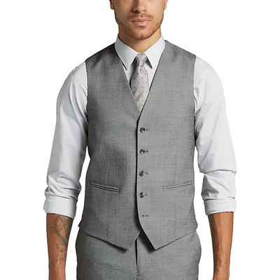 Awearness Kenneth Cole AWEAR-TECH Slim Fit Men's Suit Separates Vest Dove Gray
