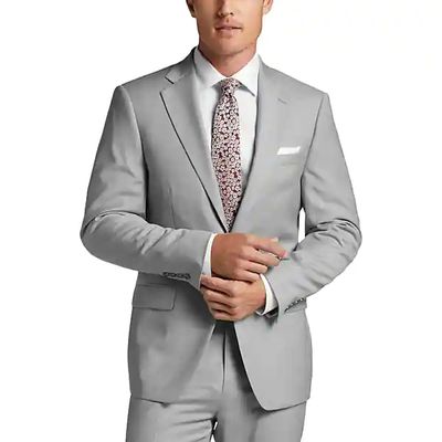 Calvin Klein X-Fit Slim Fit Men's Suit Separates Coat Light Gray Sharkskin