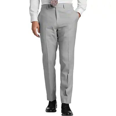Calvin Klein Men's X-Fit Slim Fit Suit Separates Pants Light Gray Sharkskin