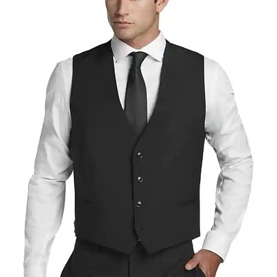 Calvin Klein Men's X-Fit Slim Fit Suit Separates Vest Black