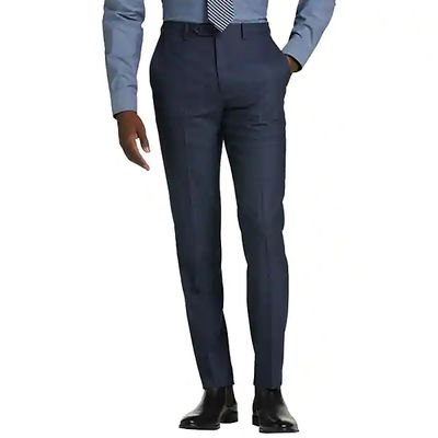 Calvin Klein Men's X-Fit Slim Fit Suit Separates Pants Blue Tic