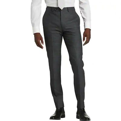 Calvin Klein Men's X-Fit Slim Fit Suit Separates Pants Charcoal Tic