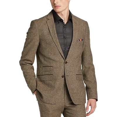 Paisley & Gray Men's Slim Fit Suit Separates Coat Caramel Donegal