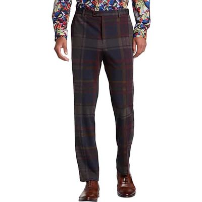 Paisley & Gray Men's Slim Fit Suit Separates Pants WinterPurple Plaid