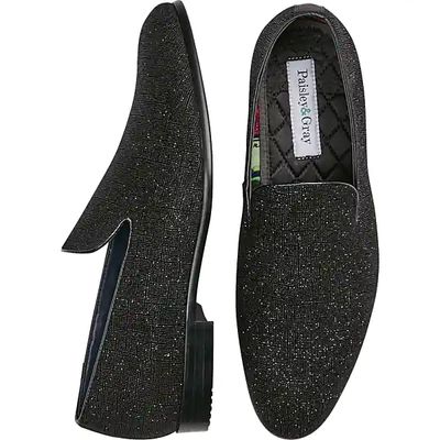 Paisley & Gray Men's Party Bow Formal Loafers Black Diamond