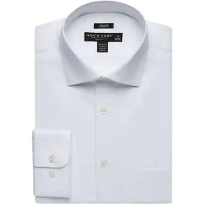 Pronto Uomo Men's Big and Tall Classic Fit Queen's Oxford Dress Shirt White - Size