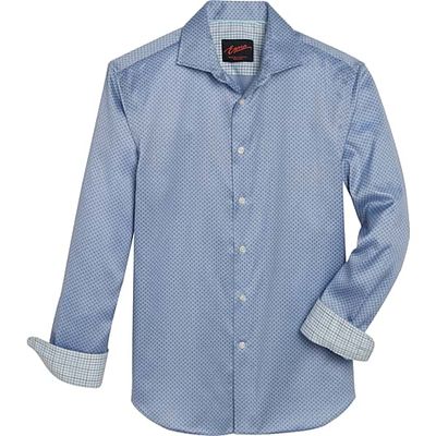 Egara Men's Slim Fit Sport Shirt Light Blue Paisley Dot