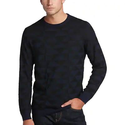 Collection by Michael Strahan Men's Michael Strahan Modern Fit Crew Neck Sweater Navy Triangle