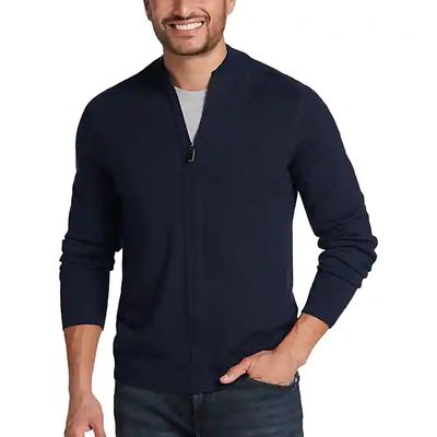 Collection by Michael Strahan Men's Michael Strahan Modern Fit Baseball Collar Sweater Navy