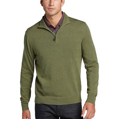 Jos. A. Bank Men's Modern Fit 1/4 Zip Sweater Dark Sage