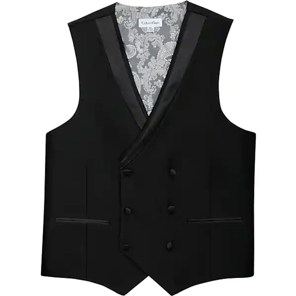 Calvin Klein Men's Black Double-Breasted Vest
