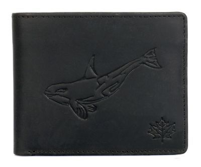 Men's Rfid Blocking Leather Wallet With Killer Whale