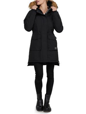 Calle High-low Parka With Detachable Hood For Women