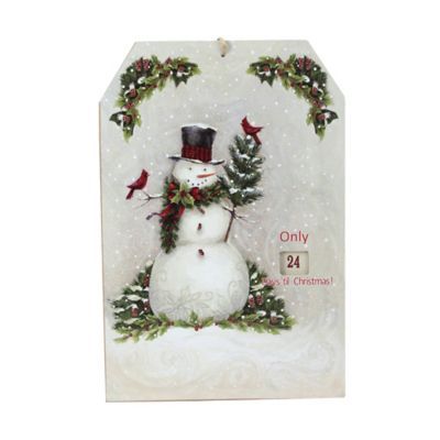 11.75" White Hanging Snowman And Cardinal Advent Christmas Calendar