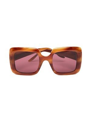 Pre-loved Gucci Women's Square Thick Tortoiseshell Sunglasses Multi Os
