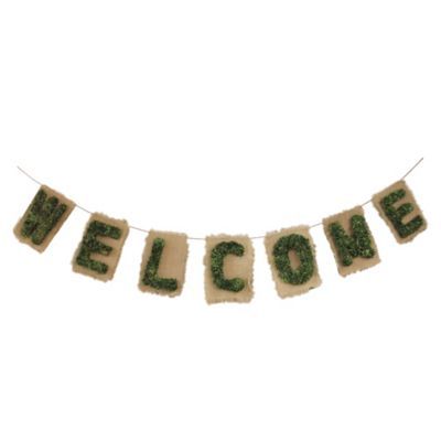 6' Brown And Green "welcome" Hanging Wall Decor