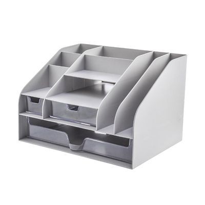 Multi-compartment Desk Organizer For Files And Stationery