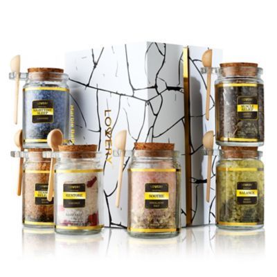 Bath Salts Gift Set With Natural Hers And Essentail Oils, 13 Piece