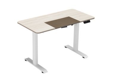 Electric Sit To Standing Desk With Foldable Four Panel Tabletop, Height Adjustable Computer Desk