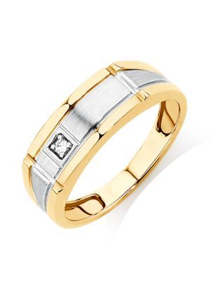 Men's Ring With A Diamond In 10kt Yellow Gold