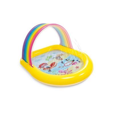 Inflatable Children's Pool With Fountain, 58" X 51" X 34 ", Rainbow