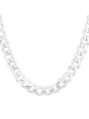 55cm (22") 9mm-9.5mm Width Curb Chain In Sterling Silver