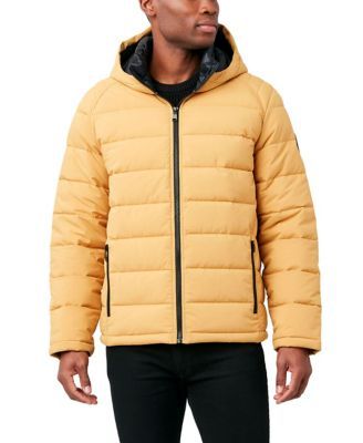 Men's Lightweight Puffer Jacket With Hood, Water And Wind Resistant