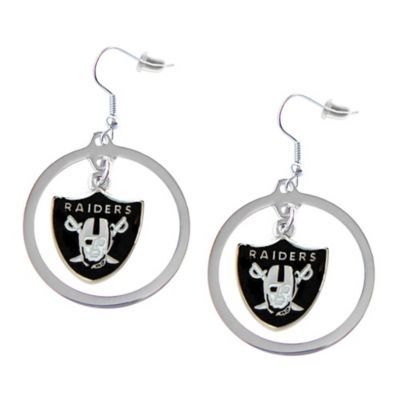 Oakland Raiders Hoop Logo Earring Set Charm Gift - Nfl