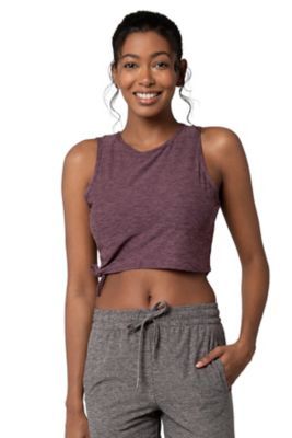 Womens Soft Moss Jersey Cropped Tank With Side Tie Detail