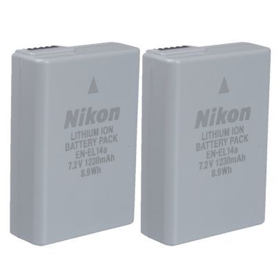 2x Original Genuine En-el14a Rechargeable Li-ion Battery For Dslr Cameras