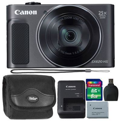 Powershot Sx620 20.2mp Hs Digital Camera (black) + 8gb Memory Card + Reader + Camera Case