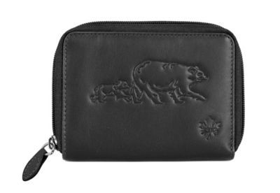 Women's Rfid Blocking Leather Wallet With Bear & Cub