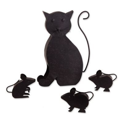 Cat With Mice Sculpture
