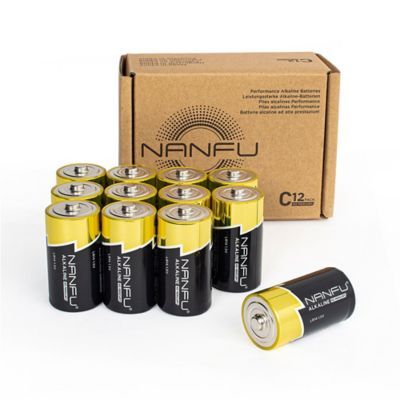 12 Pack Alkaline C Cell Batteries For Household & Business