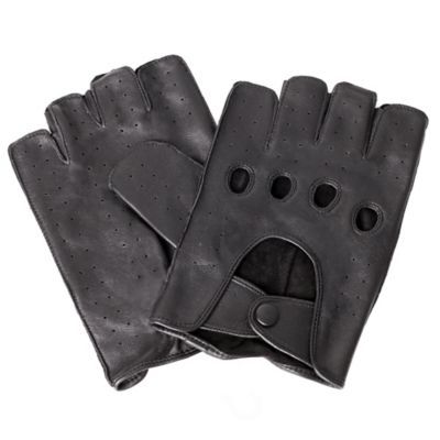 Men's Leather Fingerless Driving Gloves