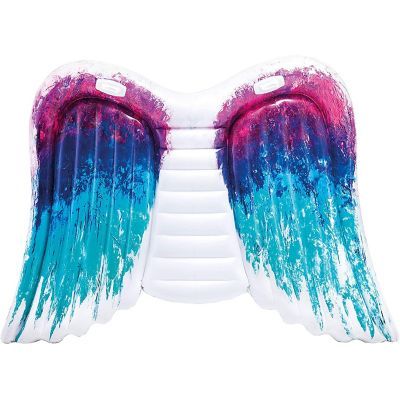 Angel Wings Inflatable Pool Mattress, 85" X 61" X 8 ", Pink And Blue