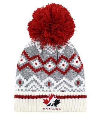 Hockey Canada Ladies Faux Shearling Lined Toque With Faux Fur Pom