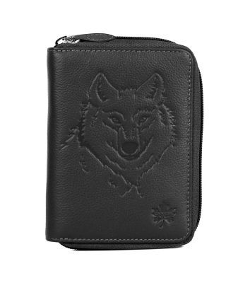 Women's Rfid Blocking Leather Wallet With Wolf